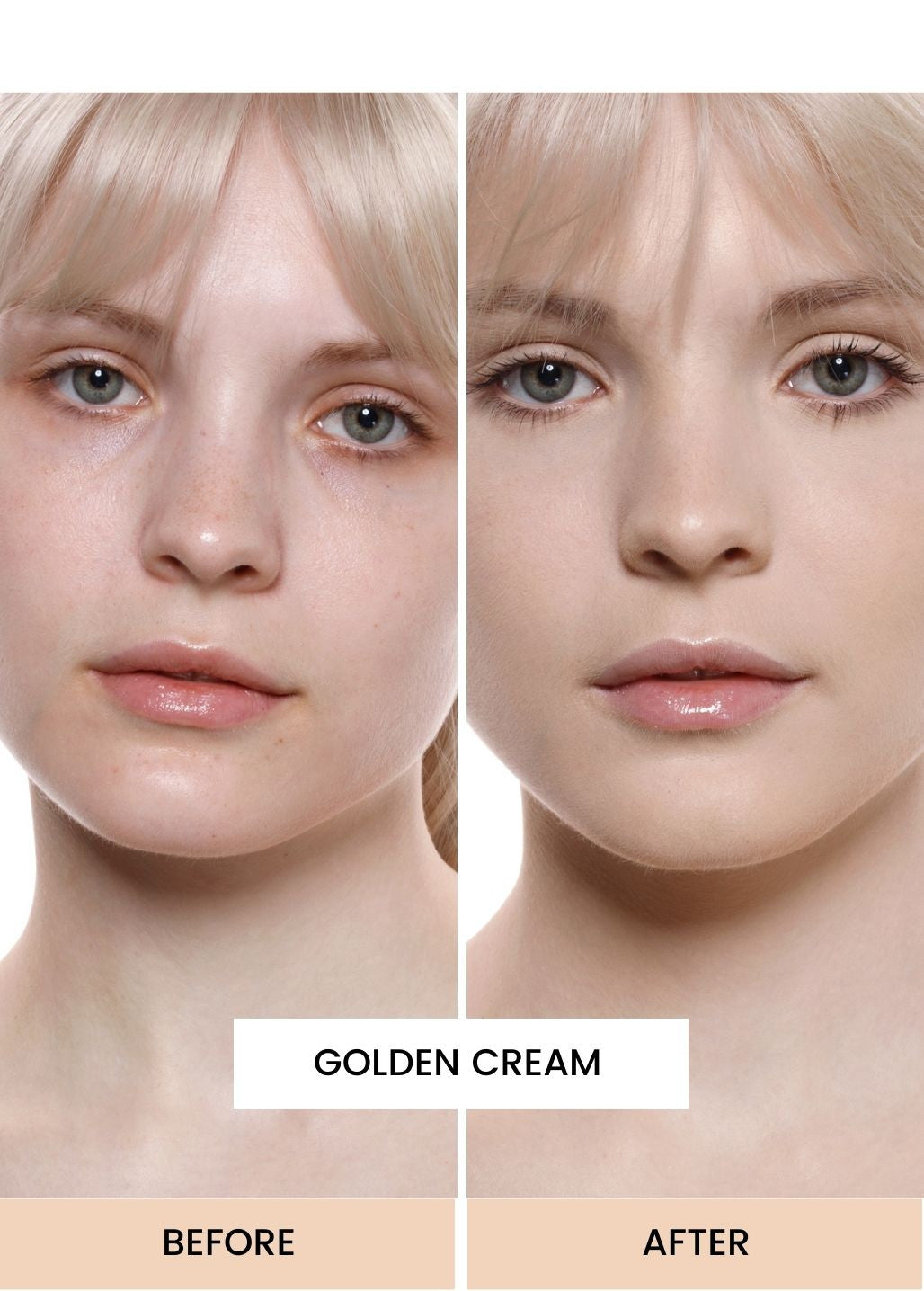 Efekt mini rozświetlającego podkładu mineralnego Annabelle Minerals w odcieniu Golden Cream